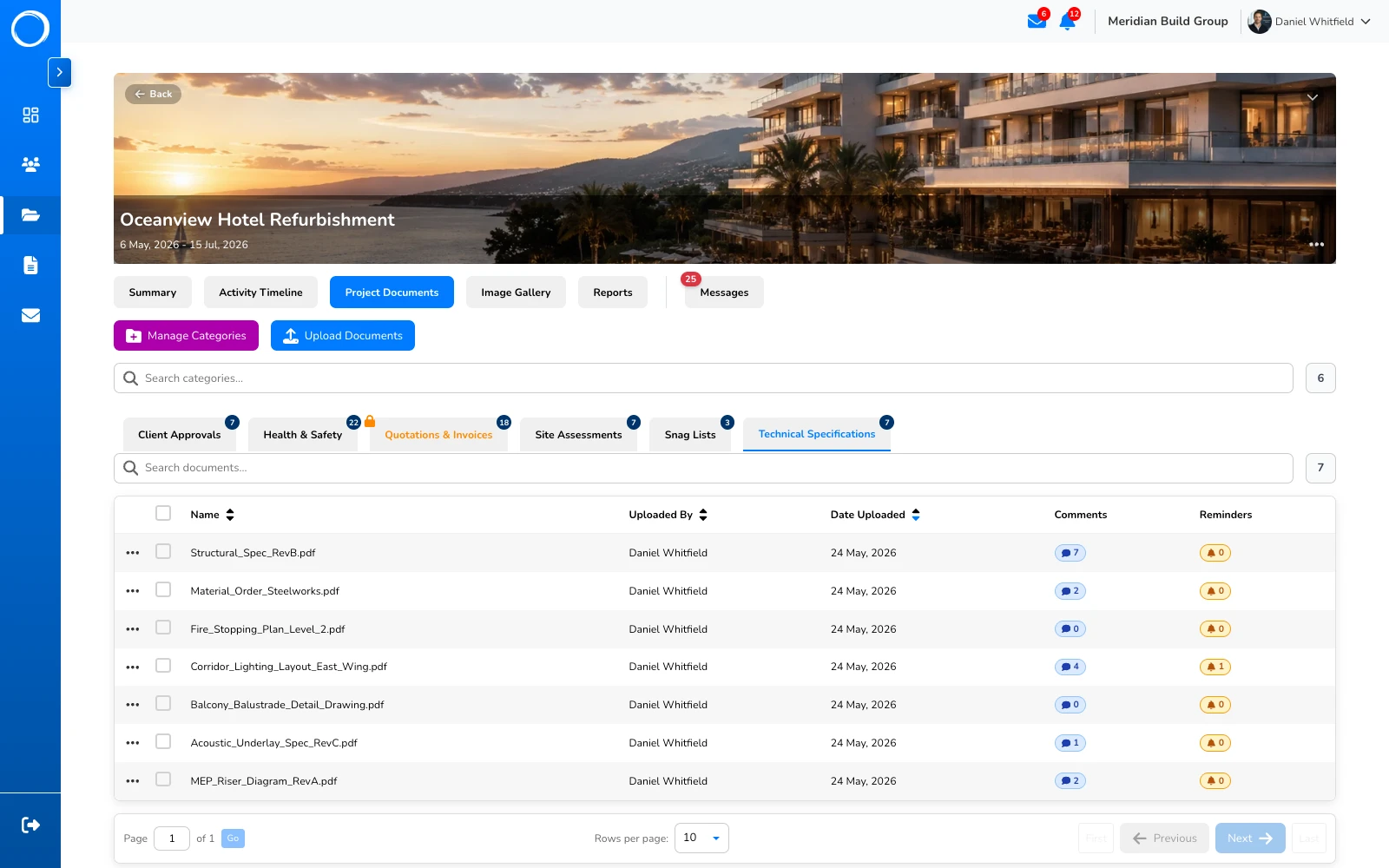 The document library in Portal Worx