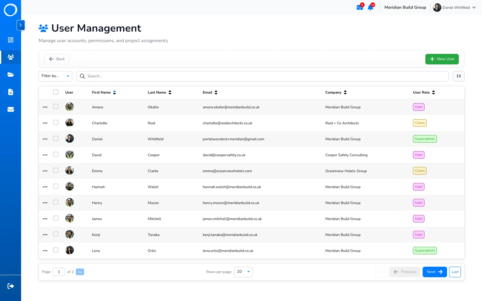 Team and roles management in Portal Worx