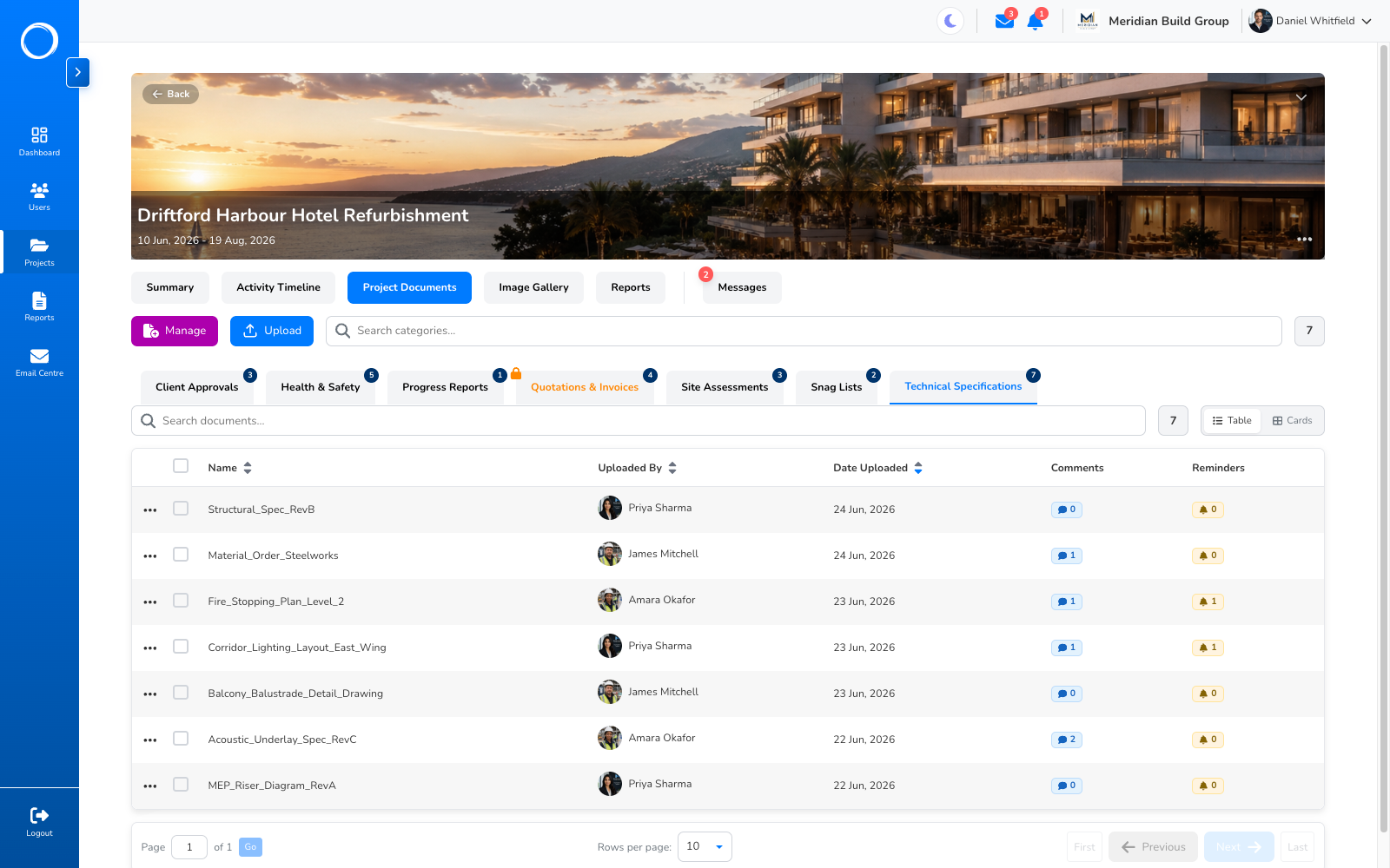 The document library in Portal Worx